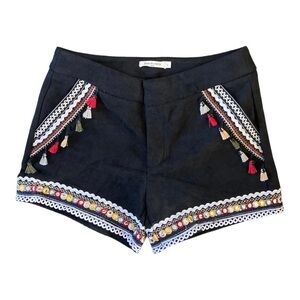 Drôle de Copine Paris Tassel Embroidered Shorts